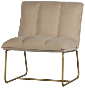 Béžové kreslo s konštrukciou v zlatej farbe WOOOD Fie