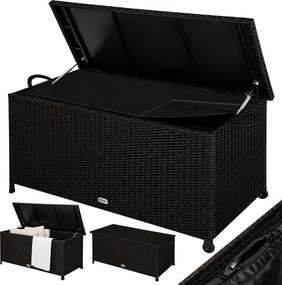Polyratanový úložný box RICCO, 117 x 53 x 60cm, tmavá hnedá Casaria
