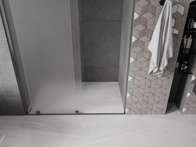 Mexen Velar, posuvné sprchové dvere do otvoru 130 cm, 8mm sklo námraza, grafit brúsený, 871-130-000-31-66