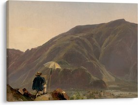 Obraz - Jules Coignet, View of Bozen with a Painter, reprodukcia (70x50 cm)