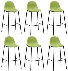 Barové stoličky 6 ks, zelené, látka