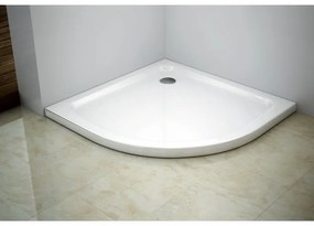 Sprchová vanička MEXEN SLIM polkruhová, biela, 80 x 80 cm + sifón