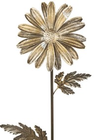 Zapichovacia záhradná dekorácia Flowers, sada 3ks, 74 cm, kov, zlatá