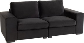 Čierna 2-miestna zamatová pohovka Nalmi black - 212*98*86cm