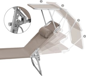 Zahradní lehátko se stříškou Sloan béžové