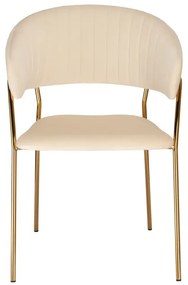 Jedálenská stolička COLIN zamatová, zlatá / béžová