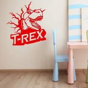 Veselá Stena Samolepka Dinosaurus T-REX Farba: červená, Veľkosť: 60 x 65 cm