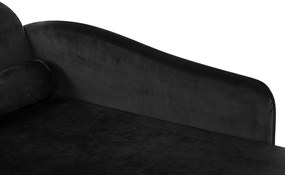 Čalúnená zamatová čierna leňoška LUIRO Beliani