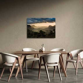 Sklenený obraz - Kubánske vrcholky (70x50 cm)