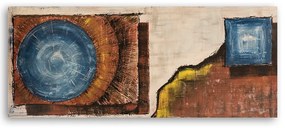 Obraz na plátně Abstraktní tyrkysově červená - 150x50 cm
