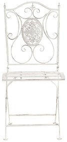 Kovová skladacia stolička Sibell (SET 2 ks) - Biela antik