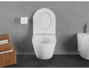 Mexen Lena, závesná WC misa 490x360x340 mm, Rimless Tornádo, biela lesklá, 3322XX00T