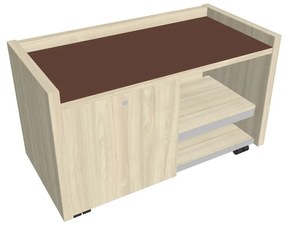 Mobilný kontajner Verno 100 x 50 cm so sklom, ľavý, agát / hnedá
