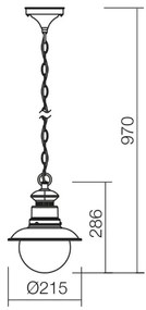 Redo 9046 - Vonkajší luster na reťazi SCOTT 1xE27/42W/230V IP44