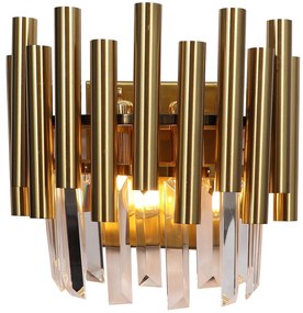 Nástenné svietidlo Madison, 1x krištáľové/zlaté kovové tienidlo