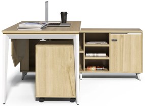 Kancelársky stôl s kontajnerom a komodou Houseland Profit Home 01 dub/biela