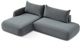 Sivomodrá rozkladacia rohová pohovka (ľavý roh/s leňoškou) Hale – Makamii