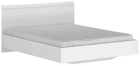 Kondela Manželská posteľ, 160x200, biely lesk, LINDY