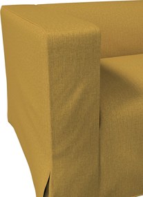 Poťah na sedačku Klippan pre 2 osoby dlhý s rohovými záhybmi farba produktu žltá látka zapletaná