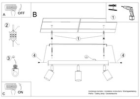 Sollux SL.1384 - Bodové svietidlo WINX 3xGU10/10W/230V čierna/zlatá