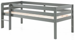 Sivá detská vyvýšená posteľ Vipack Pino, 90 x 200 cm