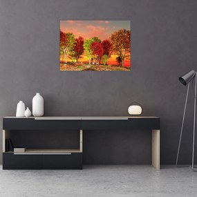 Obraz - Farebné stromy (70x50 cm)