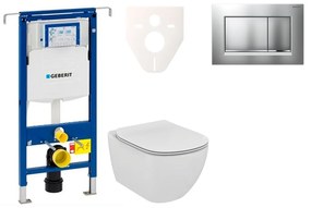 Cenovo zvýhodnený závesný WC set Geberit do ľahkých stien / predstenová montáž + WC Ideal Standard Tesi 111.355.00.5NE7