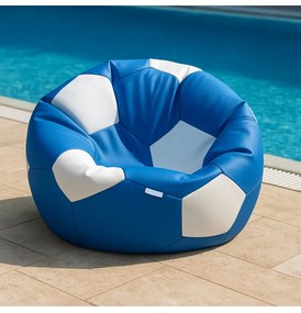 Sedací vak futbalová lopta modro-biela EMI