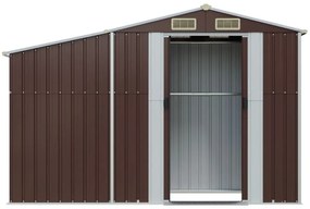 Záhradná kôlňa hnedá 277x93x179 cm pozinkovaná oceľ