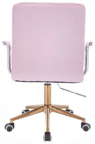 LuxuryForm DESIGN Stolička VERONA VELUR na zlatej podstave s kolieskami - levanduľa