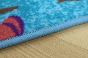 Vopi, Detský kusový koberec Sovička Silk 5298 tyrkys, 80x120, modrá, detská izba