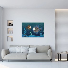 Obraz - Maľované rybičky (90x60 cm)