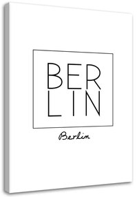 Obraz na plátně Berlin nápisy Černá a bílá - 60x90 cm