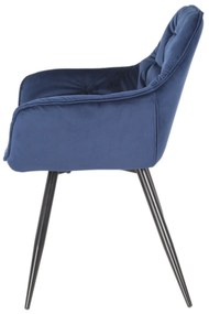 Dizajnová stolička  CatN zamat modrá