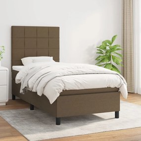 Boxspring posteľ s matracom tmavohnedá 90x190 cm látka 3141740