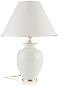 Stolná lampa Giardino Craclee v bielej, Ø 40 cm