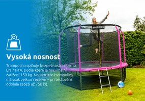 Marimex | Trampolína Marimex 305 cm ružová + vnútorná ochranná sieť + rebrík ZADARMO | 19000105