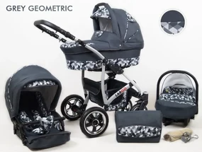 Kombinovaný kočík Raf-pol Largo - Grey Geometric (3-kombinácia)