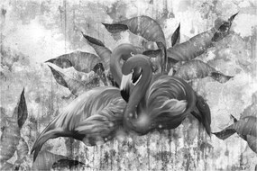 Obraz - Plameniaky graffiti (90x60 cm)