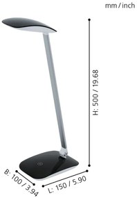 Eglo 95696 - LED stolná lampa CAJERO 1xLED/4,5W/USB
