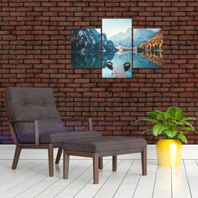 Obraz - Lode na jazere Braies (90x60 cm)