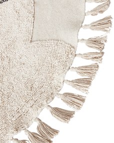 Okrúhly detský bavlnený koberec ⌀ 120 cm béžový ETSERI Beliani