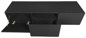 Závesný TV stolík Nicole 150 cm - čierny / čierny mat