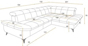 Rozkladacia rohová sedacia súprava do L MARANO pravá béžová