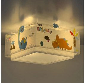 Dalber 73456 - Detské stropné svietidlo DINOS 2xE27/60W/230V