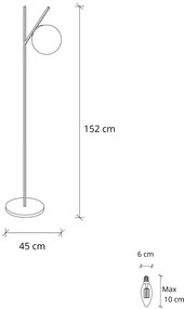 Stojací lampa Fork zlatá