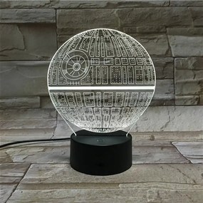 3Dmix 3DL-SMRT036 – 3D LED nočná lampa - Hviezda smrti (Star Wars) (Smart)