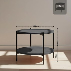 Konferenčný stolík Edduma 50 cm - sivá