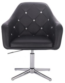 LuxuryForm DESIGN Kreslo ROMA na striebornom kríži - čierne