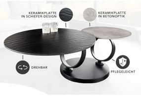 Konferenčný stôl otočný 44316 Rings 80-135x80cm Ceramik  - Komfort-nábytok